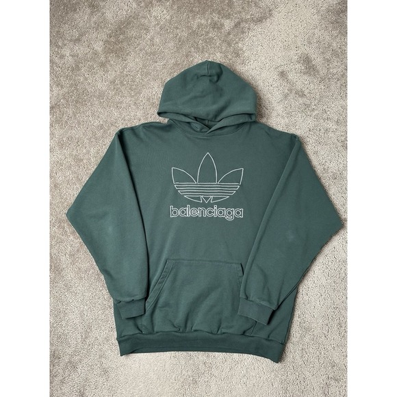 Balenciaga Green Adidas Edition Hoodie,‎ Size 2 - Picture 1 of 11